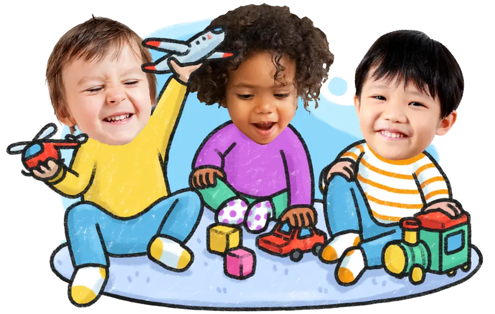 Children playing with toys